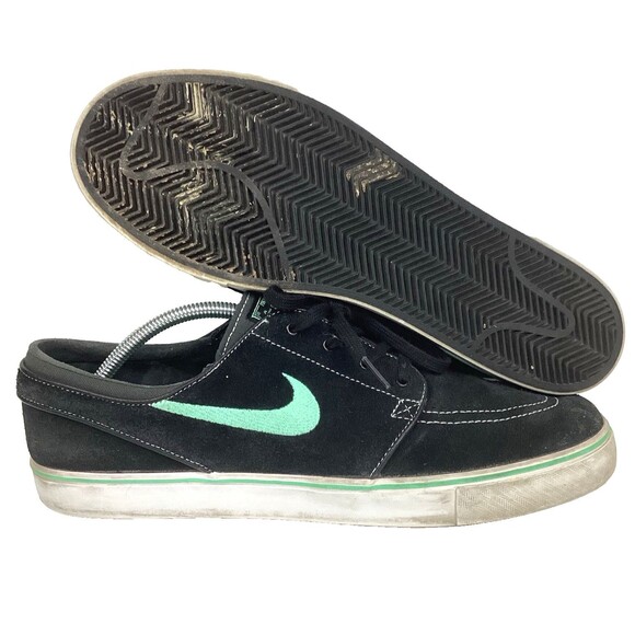 Nike Zoom Stefan Janoski -Men's Sz 13 -Black Mint Green Glow Skate 333824-052 - Picture 1 of 11